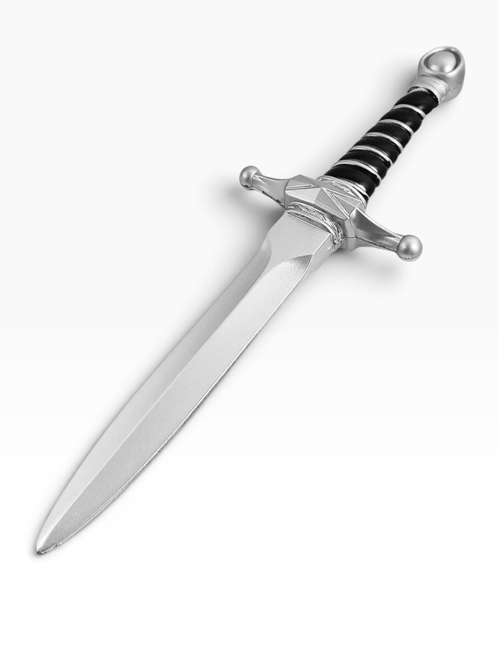 NWOT Foam Costume Prop Silver 15” Dagger with Black Handle